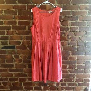 Cute coral polka dot day dress